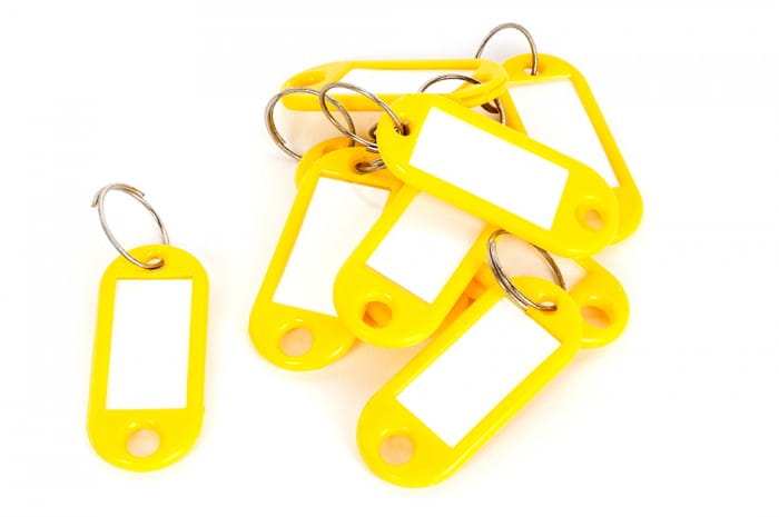 Żółta zawieszka na klucze