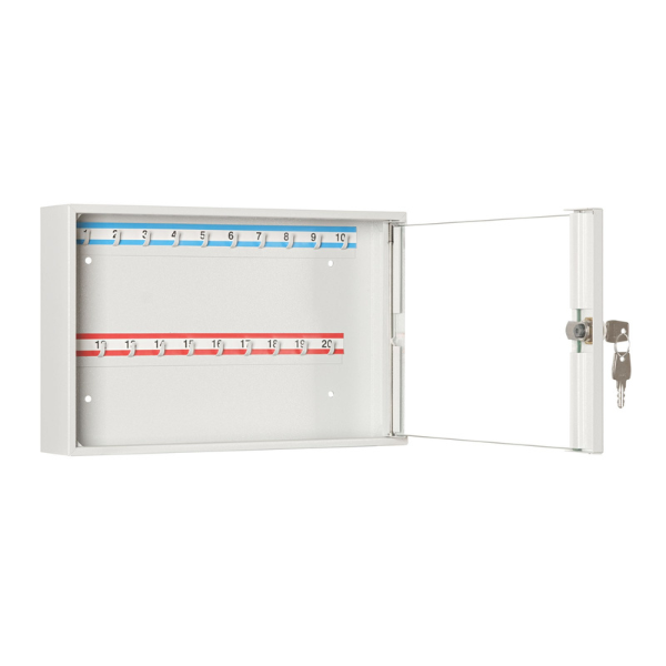 Metalowa szafka na klucze SK 20/S – przeszklona szafka na 20 kluczy z darmową dostawą