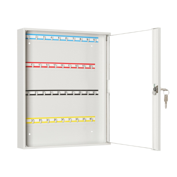 Metalowa szafka na klucze SK 40/S – przeszklona szafka na 40 kluczy z darmową dostawą