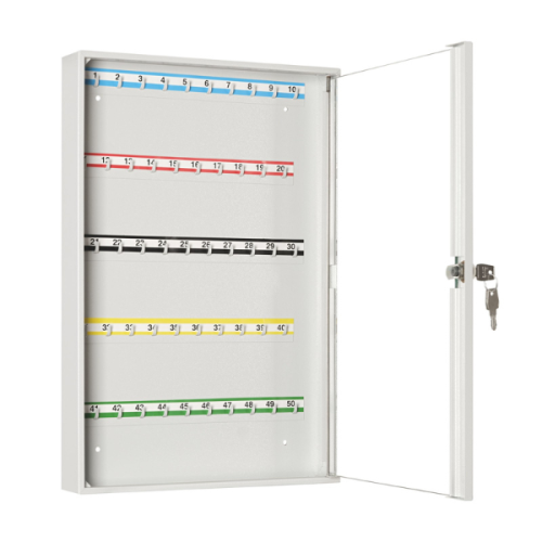 Metalowa szafka na klucze SK 50/S – przeszklona szafka na 50 kluczy z darmową dostawą